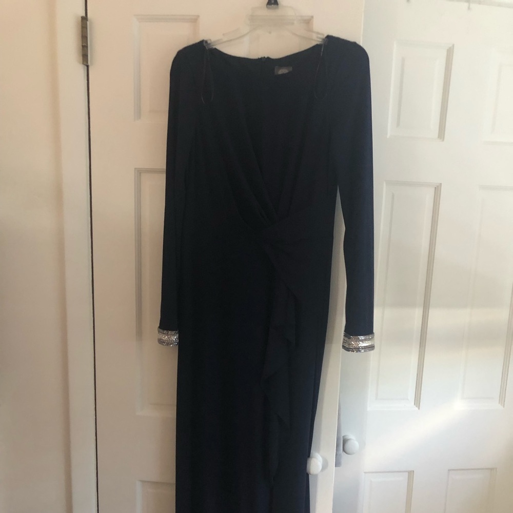Vince Camuto navy blue evening gown